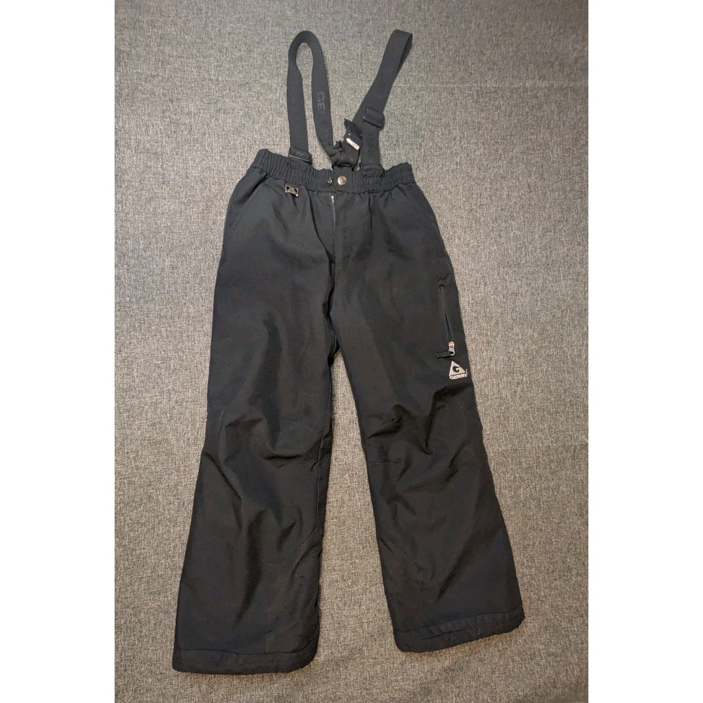 Gerry Ski Snow Bibs Boys Large 14/16 Black Youth Fleece‎ Lined Outdoors Pants